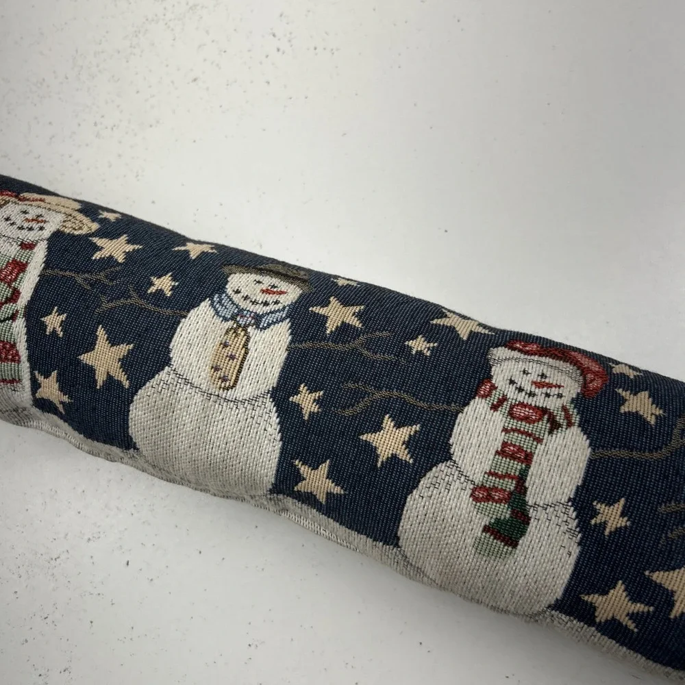 Christmas Snowman Woven Door Draft Stopper Fabric Draft Excluder Holiday Decor